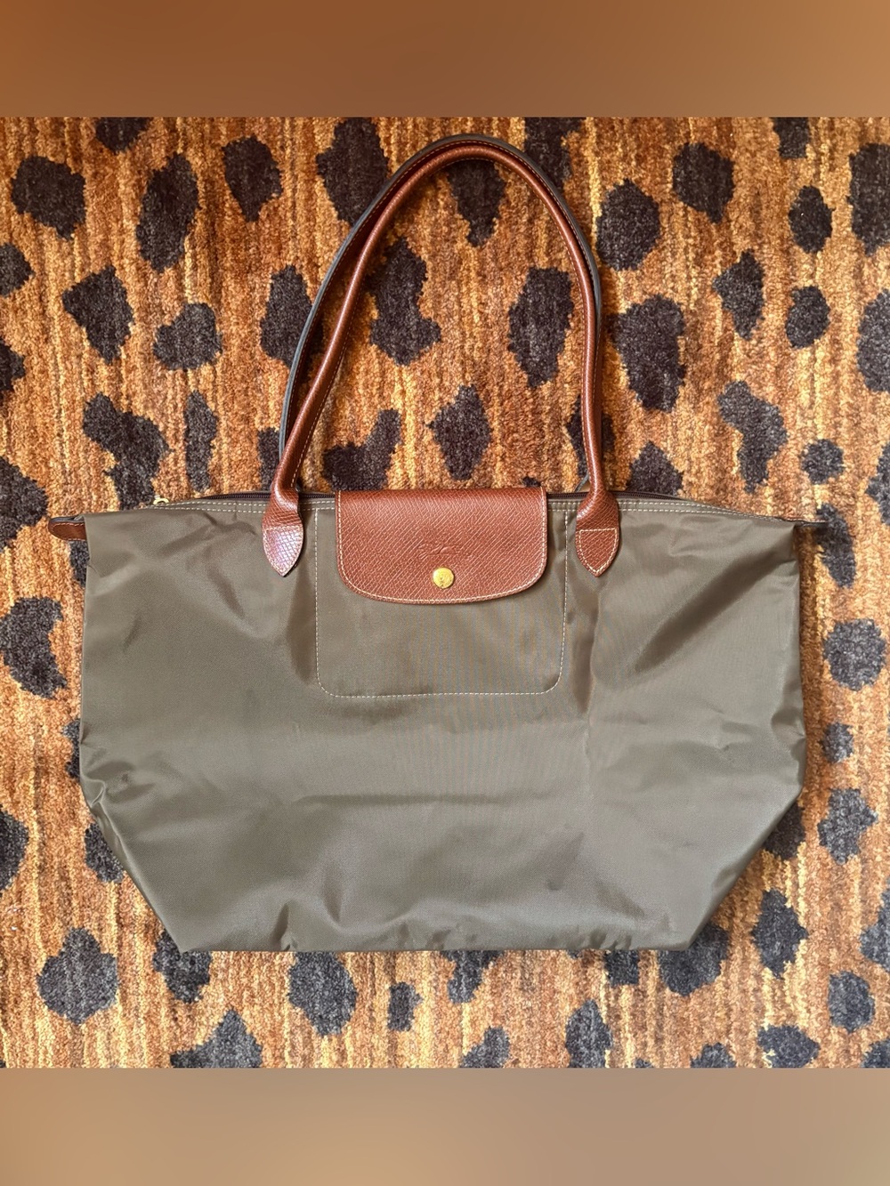EUC _ LE PLIAGE ORIGINAL M TOTE BAG in Olive